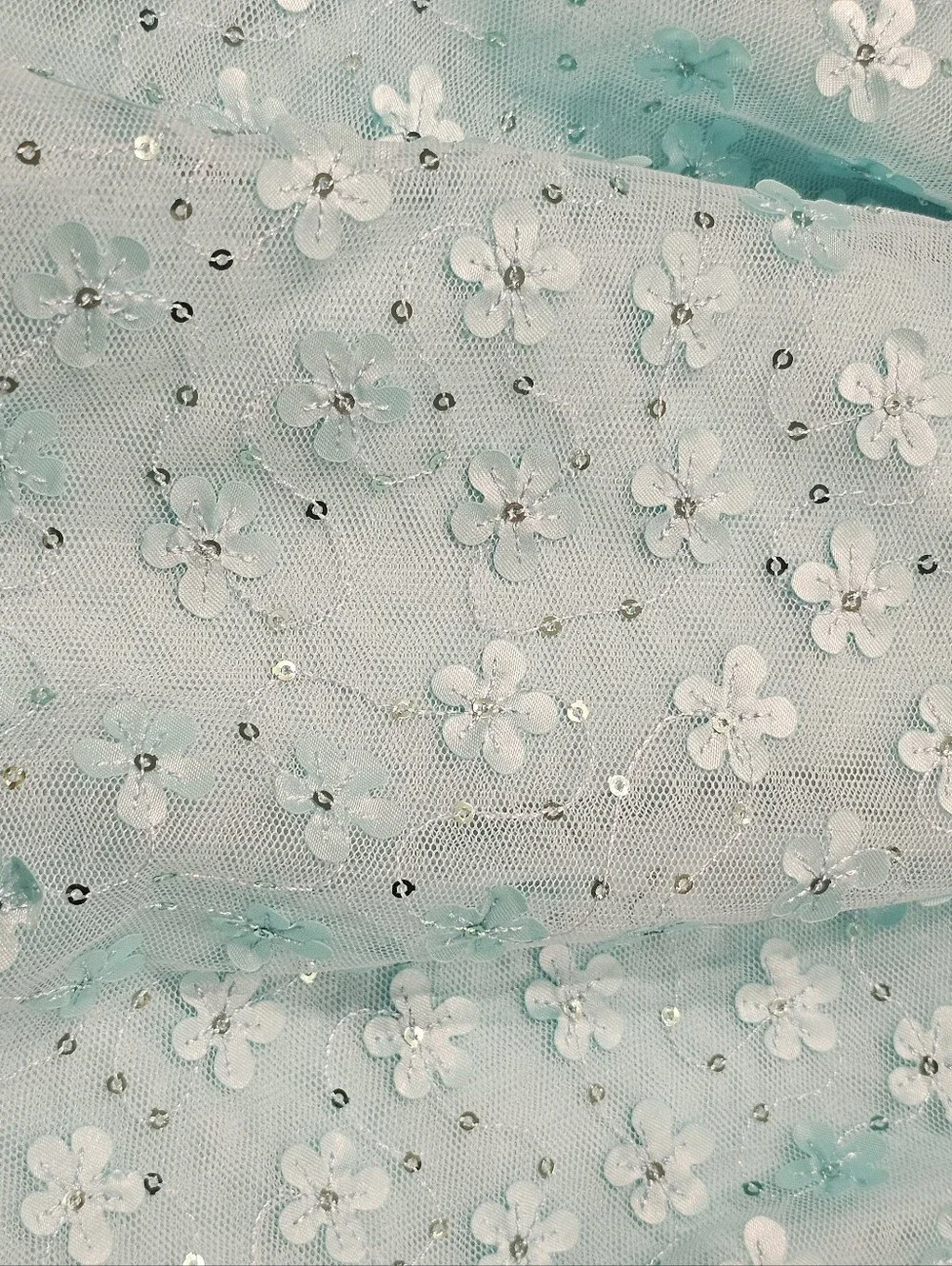 Children's Place Aqua Floral Appliqué Skirt